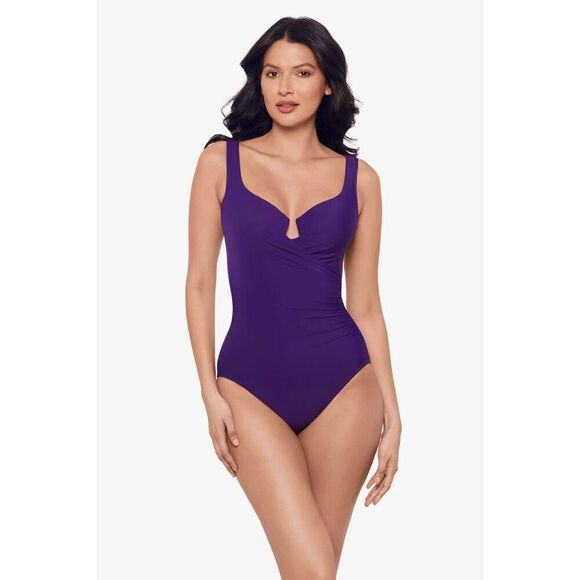 Miraclesuit Women’s Purple Mulberry Escape One Piece Swimsuit - Picture 1 of 13